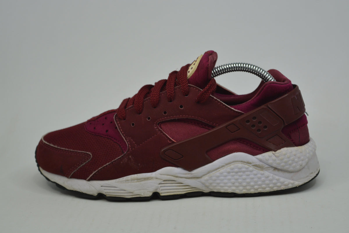 NIKE AIR HUARACHE RUN FLAT SPIN 318429 606 LASER CRIMSON Burgandy RED SIZE 7.5